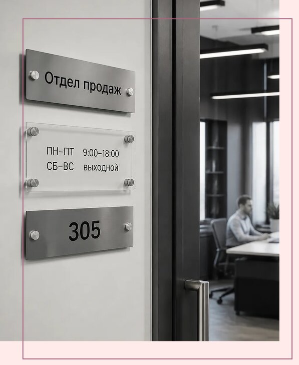 Офисные таблички на дверь в Балашове по цене от 4983 р. | Аванза-Бла